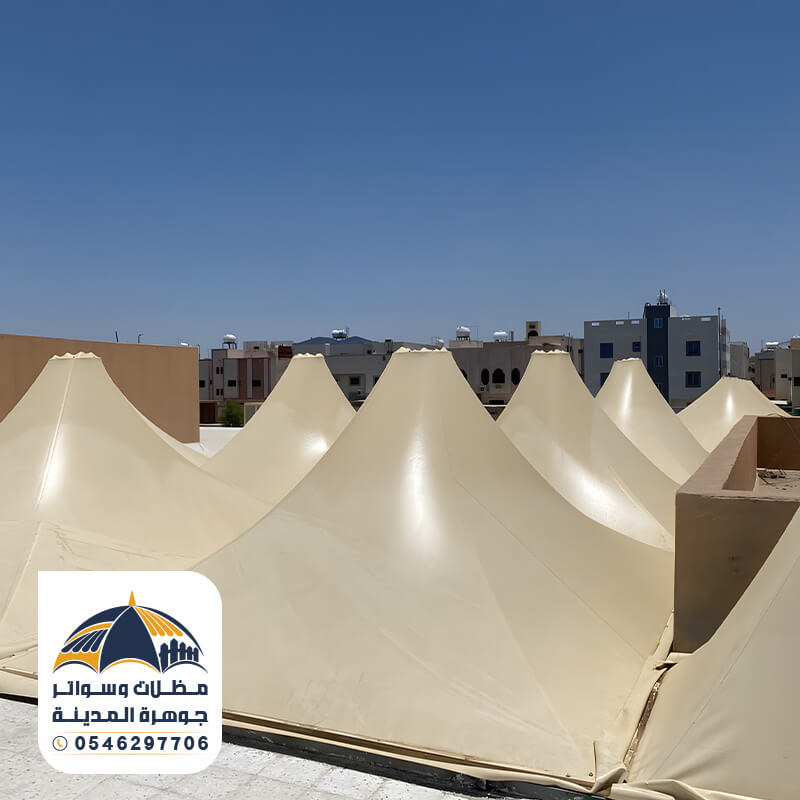 تركيب مظلات هرمية مظلات وسواتر جوهرة المدينة